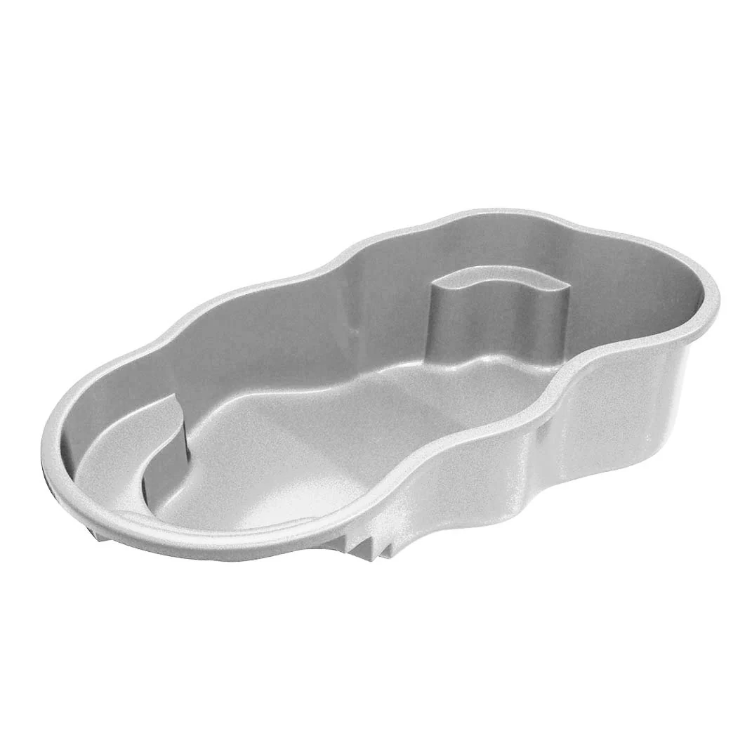 Bermuda 12 Deluxe one-piece composite fiberglass pool shell, a freeform shape