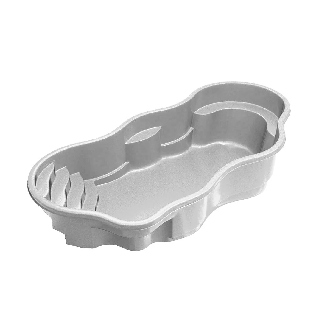 Bermuda 12 one-piece composite fiberglass pool shell, a freeform shape