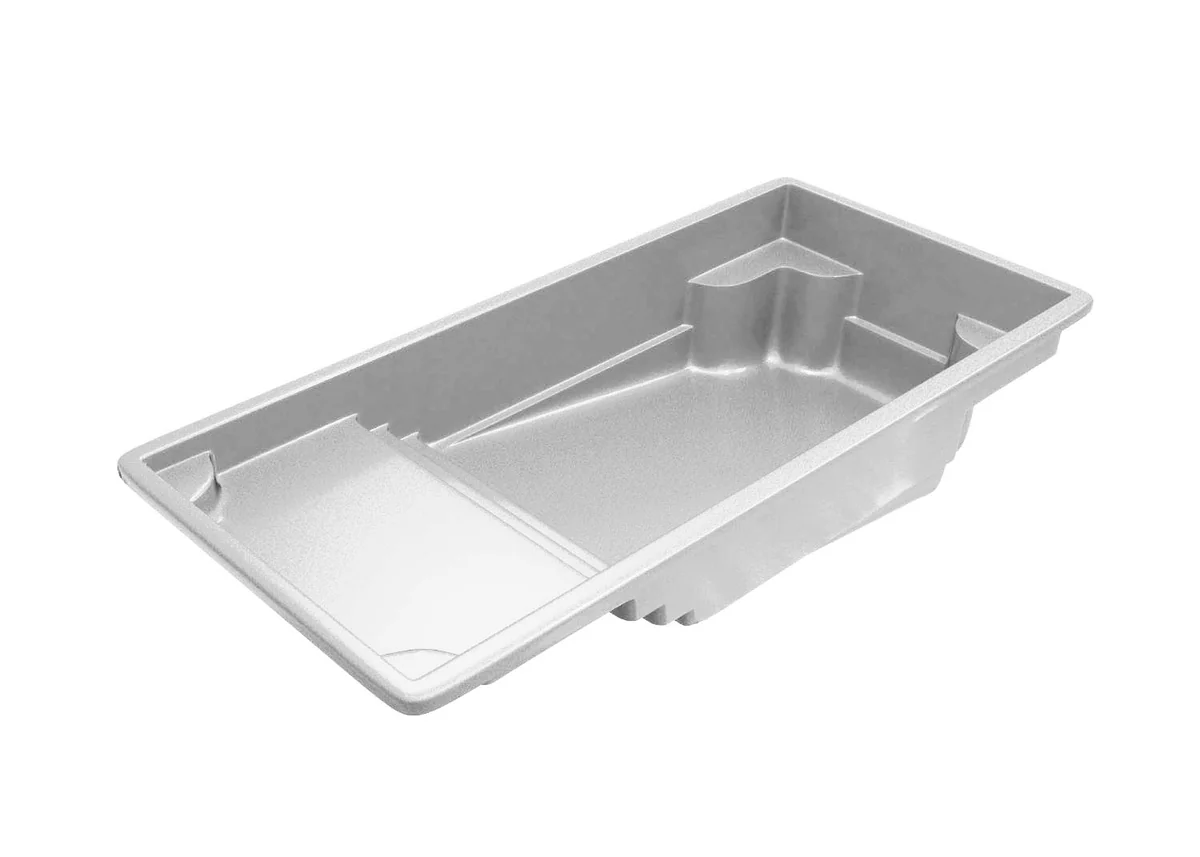 Corinthian 12 one-piece composite fiberglass pool shell, a rectangle shape