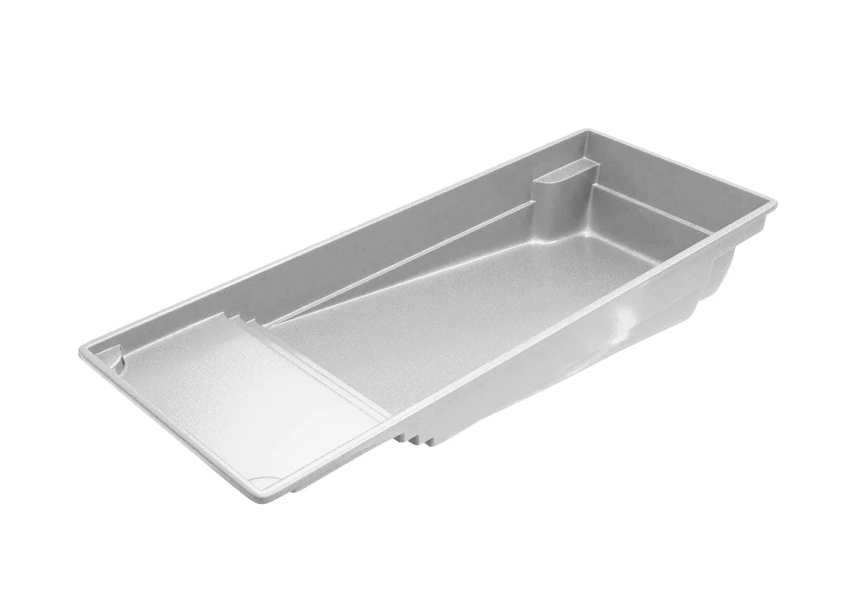Corinthian 16 one-piece composite fiberglass pool shell, a rectangle shape