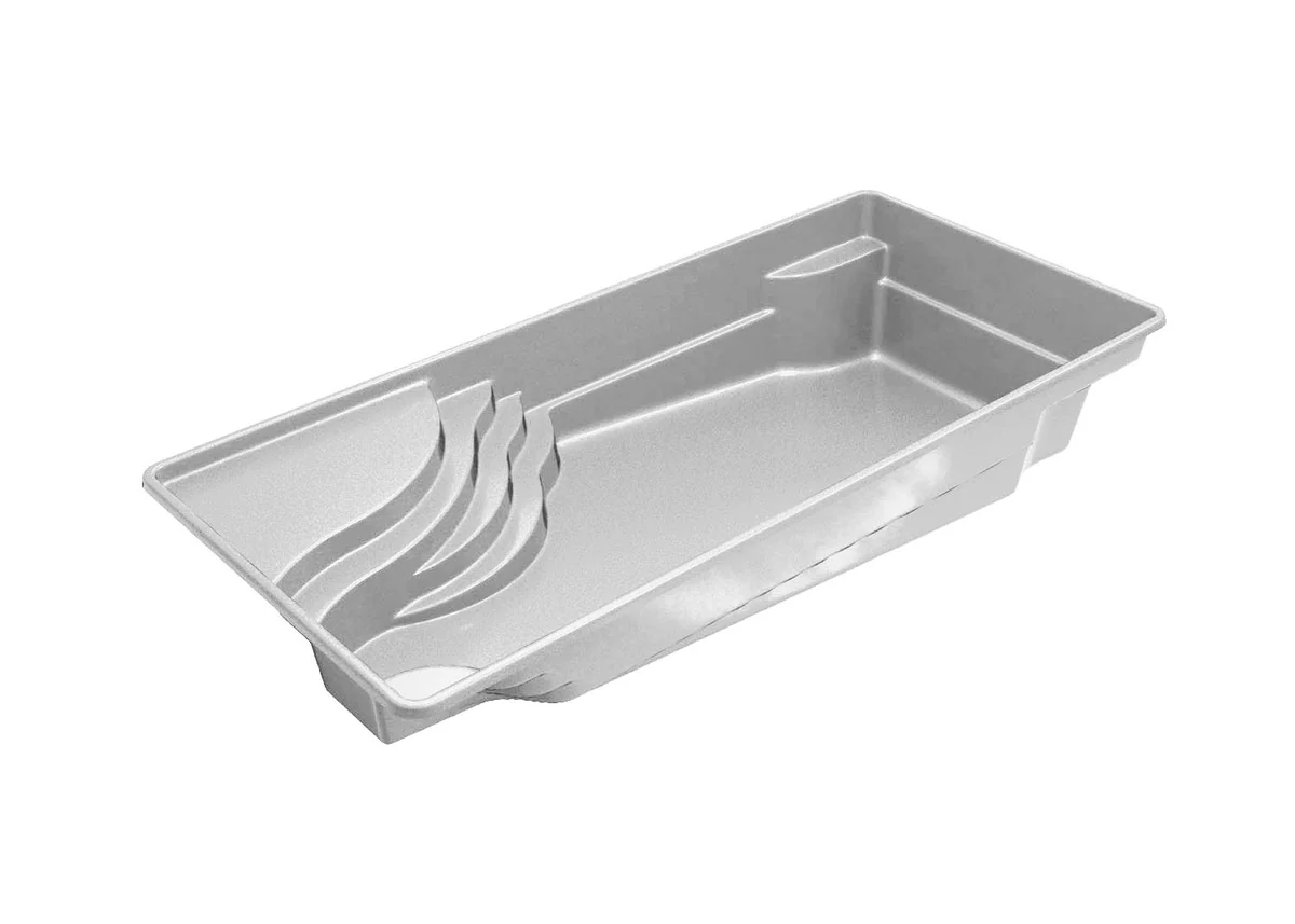 Olympia 16 one-piece composite fiberglass pool shell, a rectangle shape