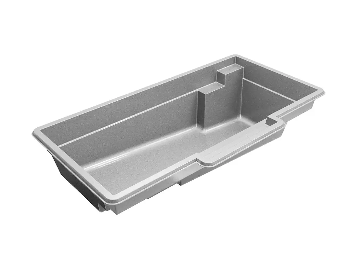 Tuscan 11.20 rectangle fiberglass pool installation, view 1