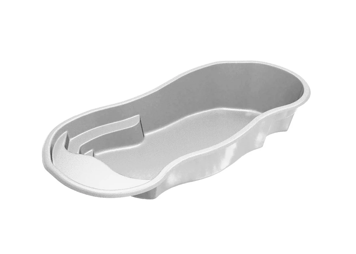 Vista Isle one-piece composite fiberglass pool shell, a freeform shape